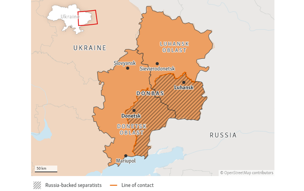 Карта россии донецк луганск